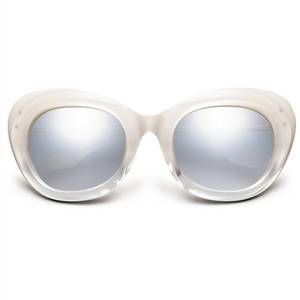 NEW IVI VISION faye - chrome / light blue chrome flash lens in polished ivory fa